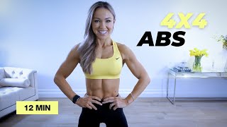 12 Min 4X4 ABS WORKOUT at Home  No Equipment [upl. by Joost788]