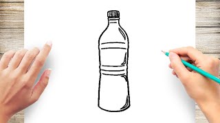 How To Draw Water Bottle Step by Step [upl. by Mora]