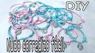 DIY Cómo hacer PULSERAS DE NUDOS corredizos con una pajita [upl. by Nurse134]