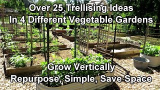 Over 25 Vegetable Garden Trellising Designs Crop Examples Materials Vertical Growing Ideas [upl. by Ringe]