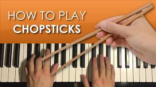 HOW TO PLAY  CHOPSTICKS Piano Tutorial Lesson [upl. by Aneehsak]