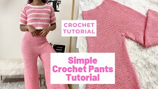 SIMPLE Crochet Pants Tutorial for ALL sizes [upl. by Annahsor]