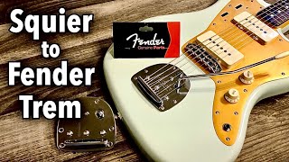 Upgrade Jazzmaster  Jaguar Trem from Squier to Fender [upl. by Gnagflow]