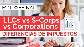 LLC vs SCORP vs CORP diferencias de impuestos [upl. by Ailaht]