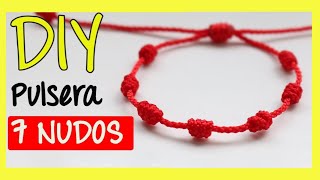 PULSERA de HILO ROJO con 《7 NUDOS》 📿 [upl. by Avle]