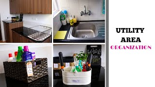 Utility Area Organization  Laundry And Utensils Cleaning Area [upl. by Eirolav]