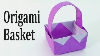 Origami Easter Basket Tutorial Traditional [upl. by Orr]