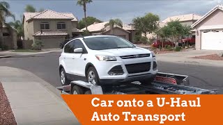 How to Load a Car onto a UHaul Auto Transport [upl. by Novanod]