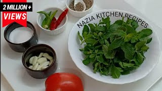 Pudine Chatni Recipe Pudina Chutney Recipe Mint ChutneyHari ChatniPudine Ki Chutney For Ramzan [upl. by Nolos]