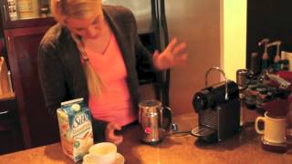 Nespresso Aeroccino Plus Frother Review Frothing Almond Milk [upl. by Rianon]